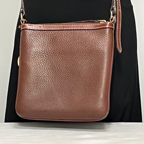 DOONEY & BOURKE Brown Pebble Leather Crossbody Bag - Picture 3 of 16